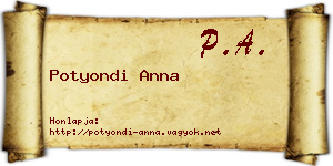 Potyondi Anna névjegykártya